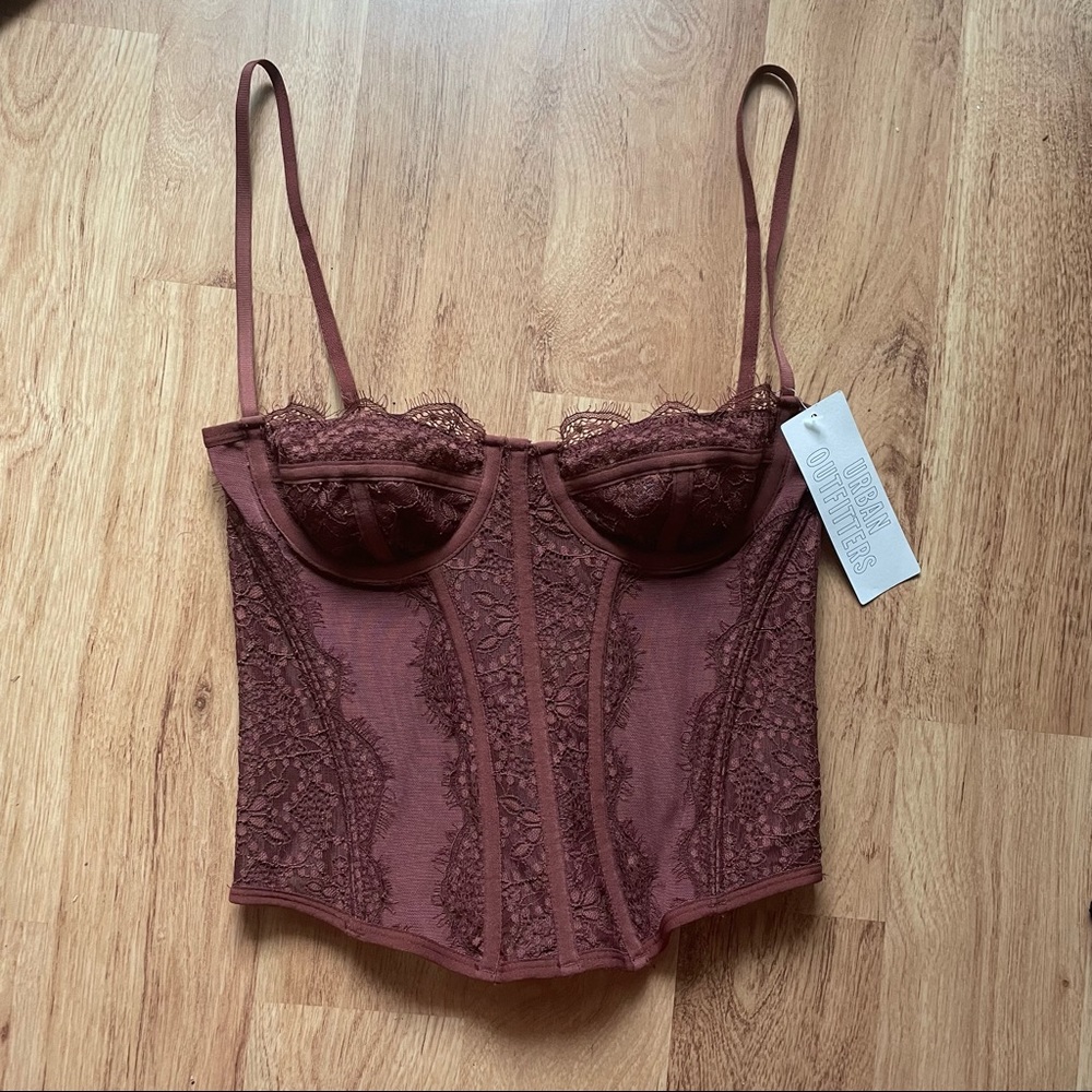 Urban Outfitters Out From Under Modern Love Corset in Chocolate